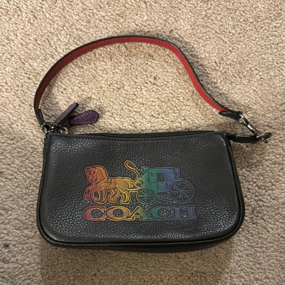 Coach Black Bag with Multicolor Logo